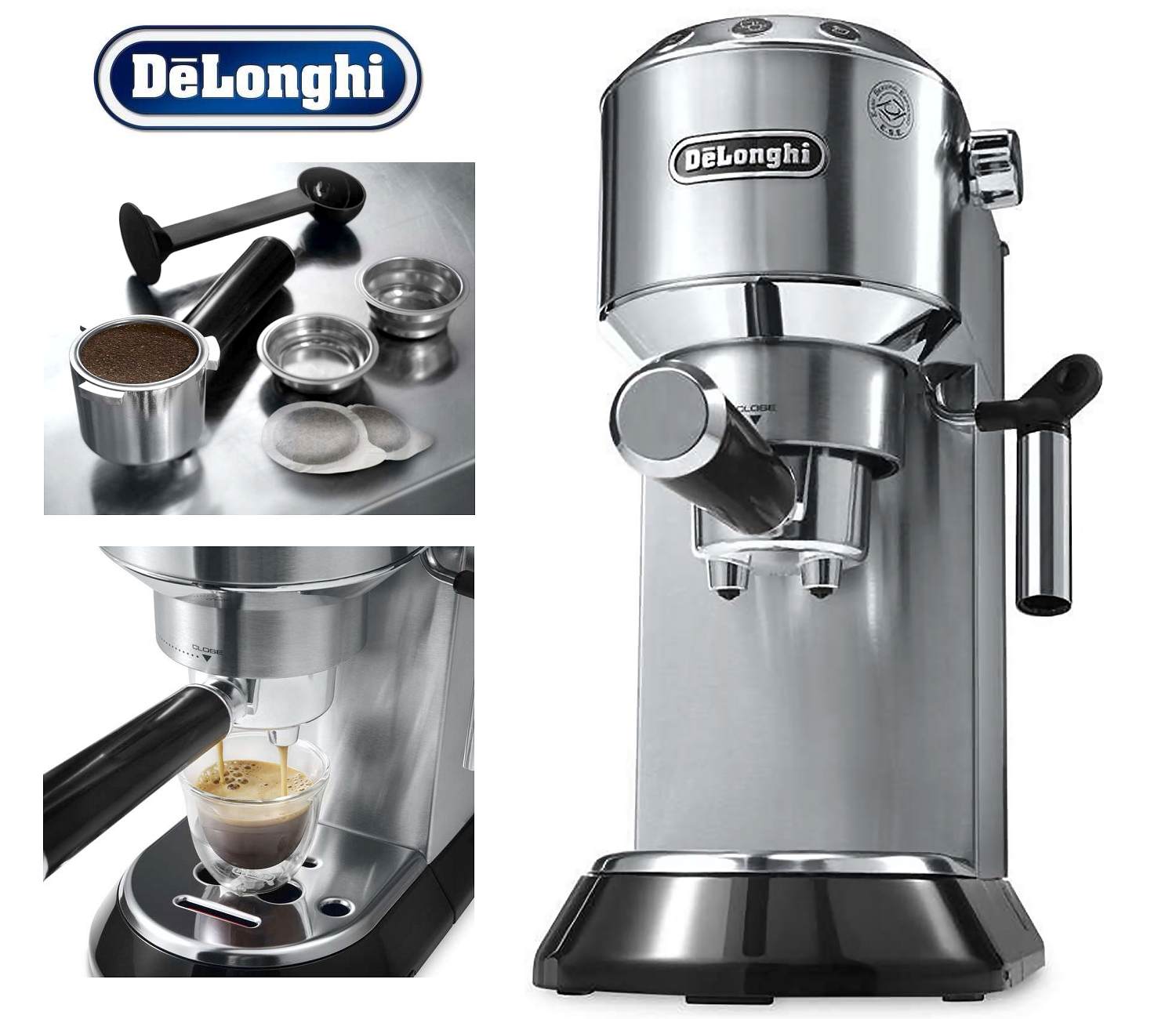 Die 5 besten klassischen Siebtrger Espressomaschinen: DeLonghi EC 680 Dedica Siebtrger Espressomaschine - Testsieger Stiftung Warentest 12/2016