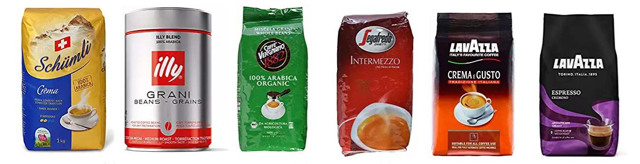 Kaffeebohnen Sortimnet - Kaffee & Espresso Geröstete Bohnen und Grüne Kaffeebohnen von Crema Arabica bis Espresso Robusta Bohnen