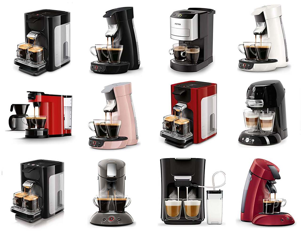Kaffeepadmaschinen Sortiment von Philips Senseo, Petra Electric und WMF Lono