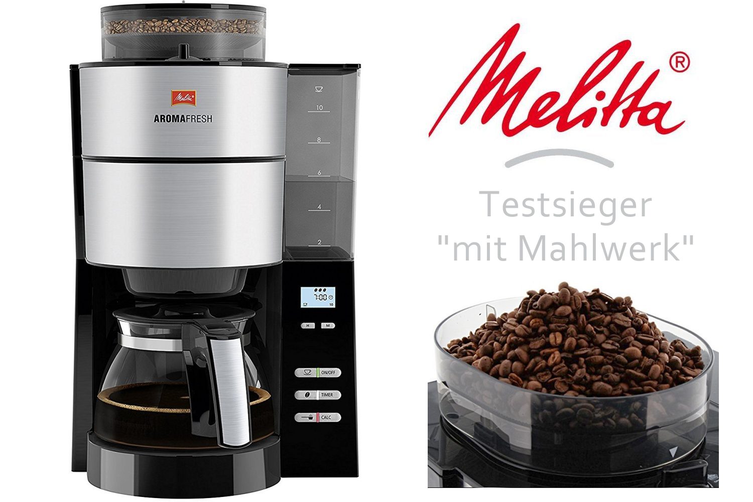Testsieger Kaffeemaschine mit Mahlwerk: Melitta-Aroma-Fresh 1021-01